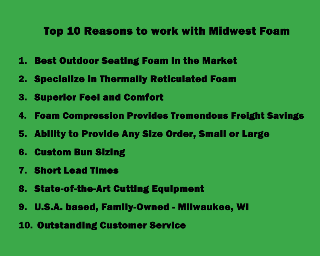 top 10 top 10 reasons to work with Midwest Foam
